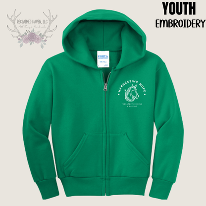 YOUTH - Full Zip with Logo Embroidered